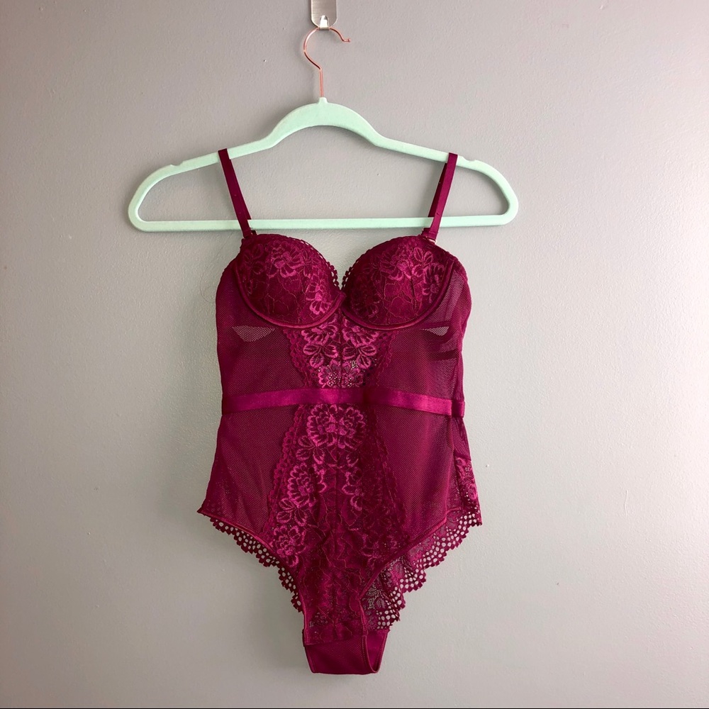 Deep Purple/Magenta Lace Body Suit XS/S NWOT